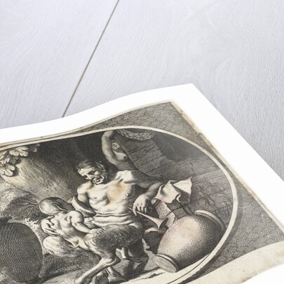 Satyr with child sit at tree by Charles Le Brun