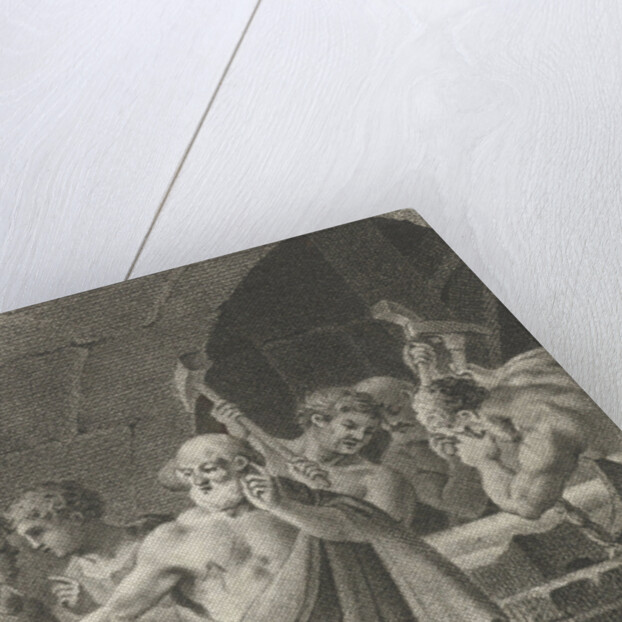 Pythagoras discovered the size ratio in the drawing by Lambertus Antonius Claessens