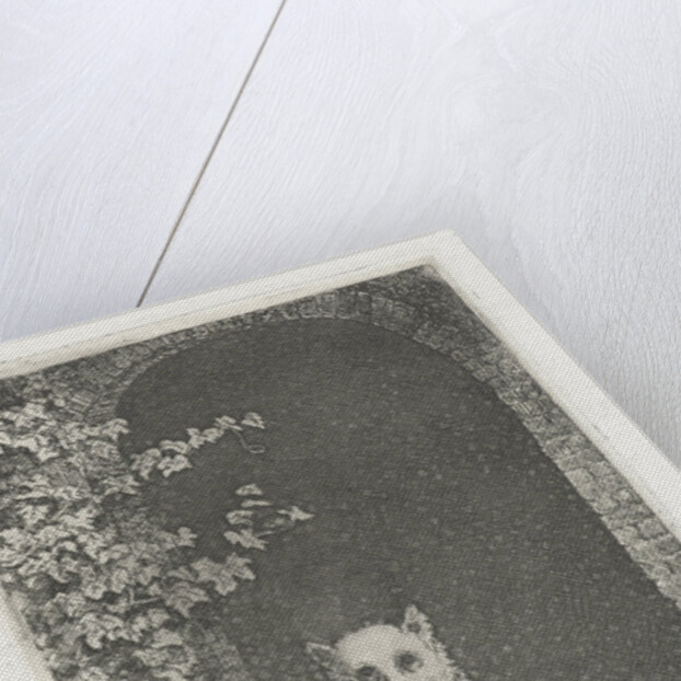 Dog sitting on the doorstep by Christiaan Wilhelmus Moorrees