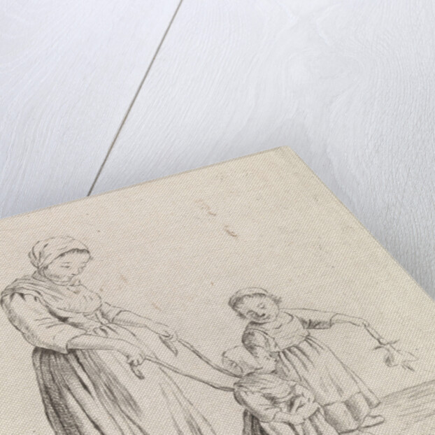 Woman with child on leash by Christina Chalon