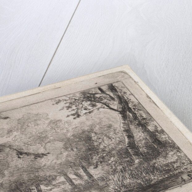 forest scene with pond by Andreas Schelfhout