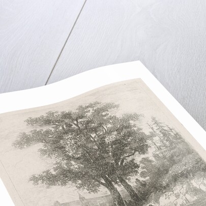 A man and a child on the waterfront by Hermanus Jan Hendrik van Rijkelijkhuysen