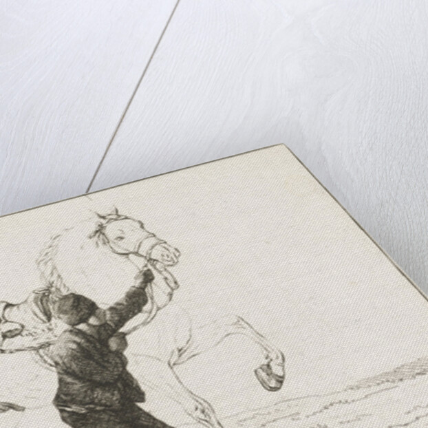 A boy holds a horse on the bridle by Joannes Bemme