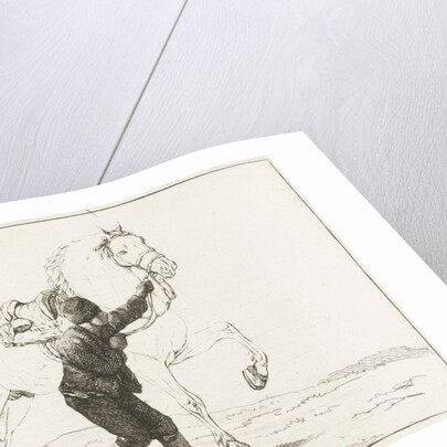 A boy holds a horse on the bridle by Joannes Bemme