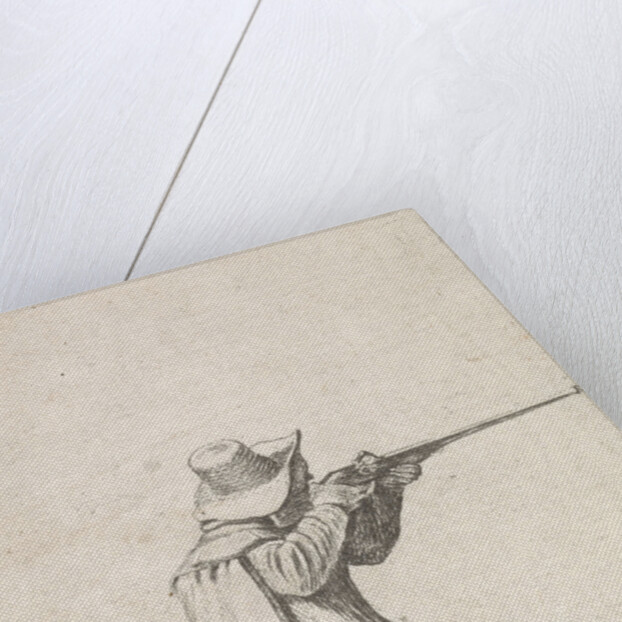 Kneeled soldier, his rifle berthing by Philips Wouwerman