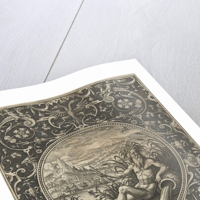 Medallion which a stroomgod by Adriaen Collaert