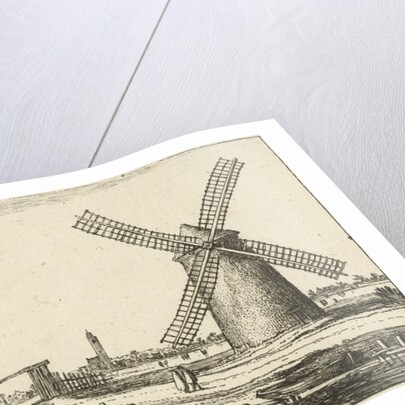 Skaters on the ice at a mill near Penningsveer by Esaias van de Velde