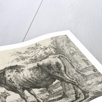 Standing cow with two sheep by Anthony Oberman