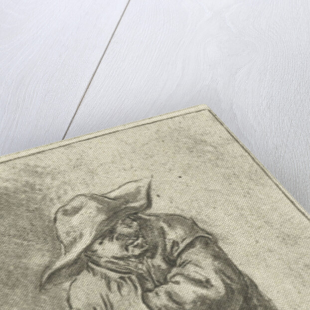 Standing farmer with hand and arm into his cloak by Adriaen van Ostade