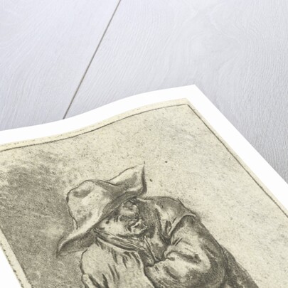 Standing farmer with hand and arm into his cloak by Adriaen van Ostade