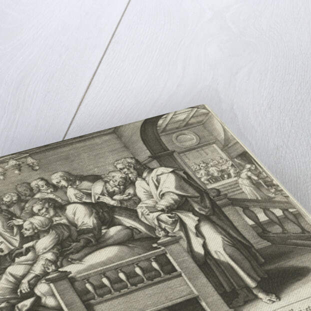 Healing the mother of Peter by Adriaen Collaert