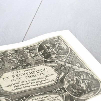 Title print Vita, et passio Resurrectio Jesu Christi by Adriaen Collaert