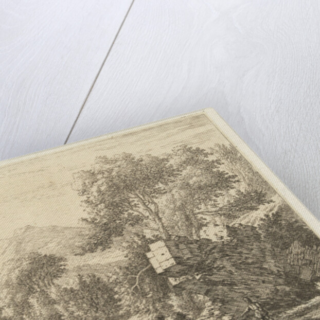 Two men at a stone in the water by Karel Dujardin