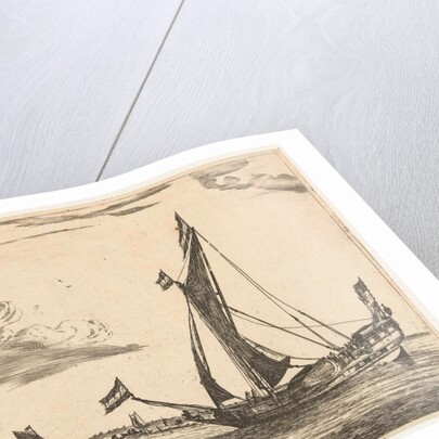 Two warships and hunting by Arthur Tooker