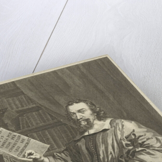 Portrait of Pastor Johannes Schellhammer, sitting at a desk by Hendrik Bary