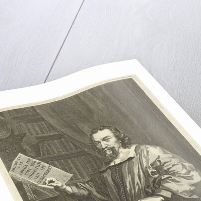 Portrait of Pastor Johannes Schellhammer, sitting at a desk by Hendrik Bary