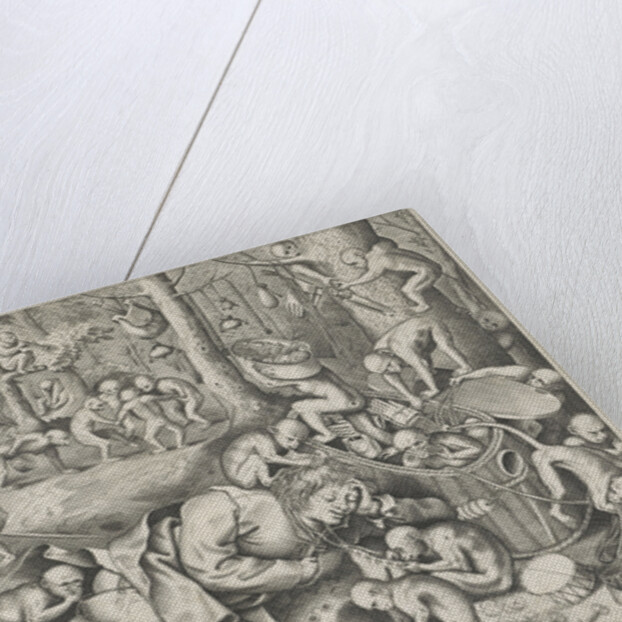 Peddler robbed by monkeys by Hieronymus Cock