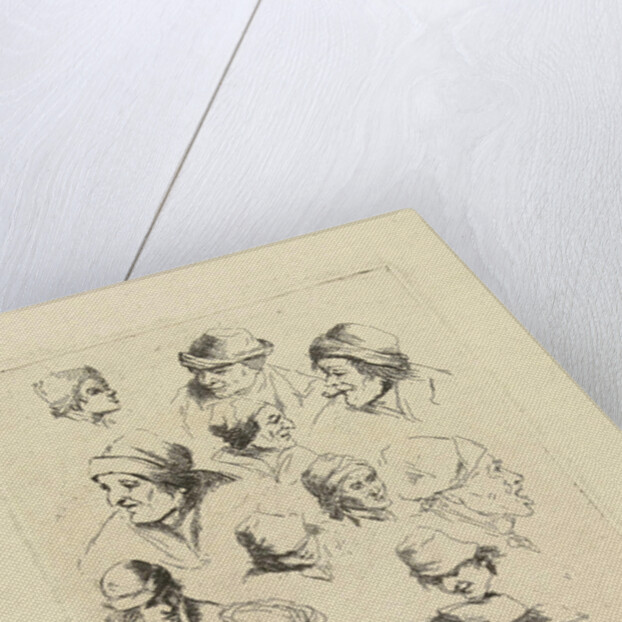 Study Sheet with twelve heads by Marie Lambertine Coclers