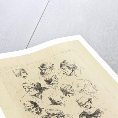 Study Sheet with twelve heads by Marie Lambertine Coclers