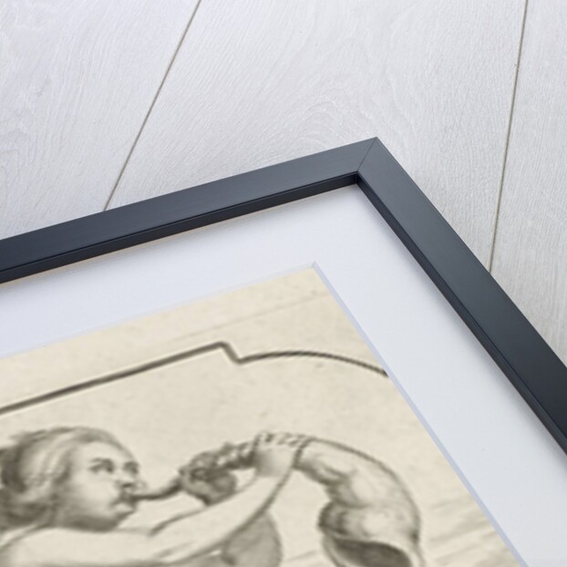 Female figure blowing on a conch by Justus Danckerts