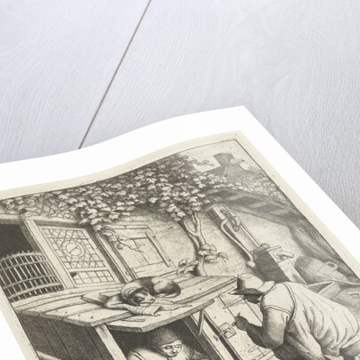 Shoemaker in store for his house and a customer by Adriaen van Ostade