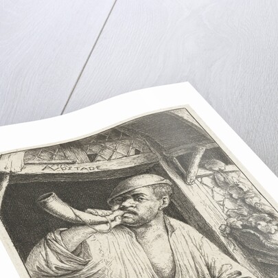 Bakker blows a horn by Adriaen van Ostade