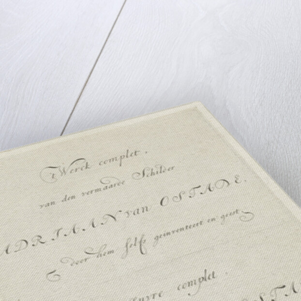 Title engraving of the complete series of prints by Adriaen van Ostade by van Jean Pierre François Basan