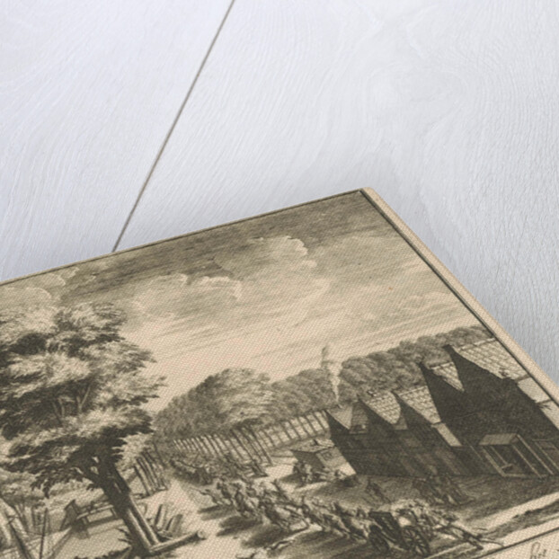 A procession of horsemen and carriages on the road to the Huis ter Nieuwburg Rijswijk by Jan van Vianen