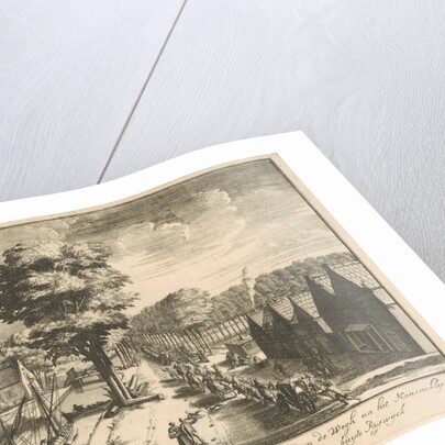 A procession of horsemen and carriages on the road to the Huis ter Nieuwburg Rijswijk by Jan van Vianen