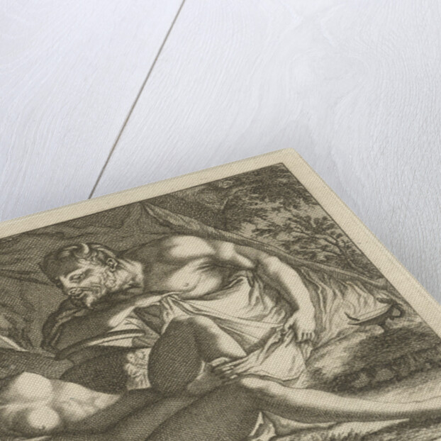 Sleeping Nymph watched by a satyr by Anonymous