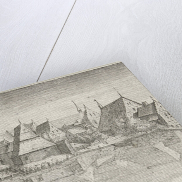 Village on a river by Josse van Liere