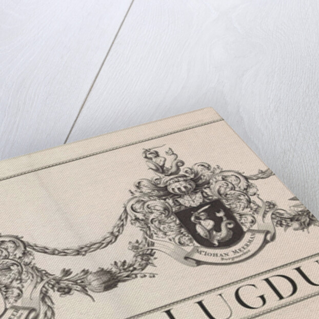 Coat of arms Leiden with the weapons of the mayors, upper part of the Grote Hagen by left leaf