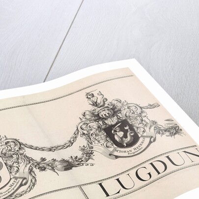 Coat of arms Leiden with the weapons of the mayors, upper part of the Grote Hagen by left leaf