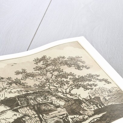 Farm in the yard with a cow, two sheep and a donkey by Timothy Sheldrake