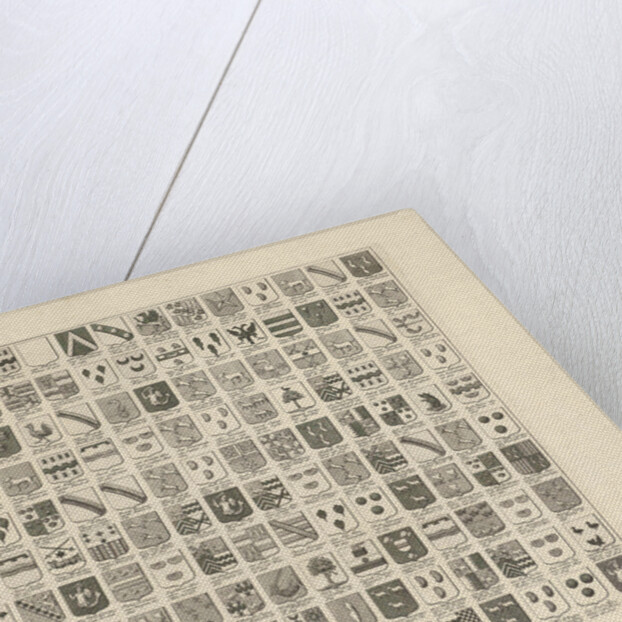 Weapon card with weapons and Gentlemen of the names of forty Delft by Hendrik de Leth