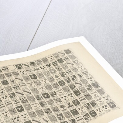 Weapon card with weapons and Gentlemen of the names of forty Delft by Hendrik de Leth