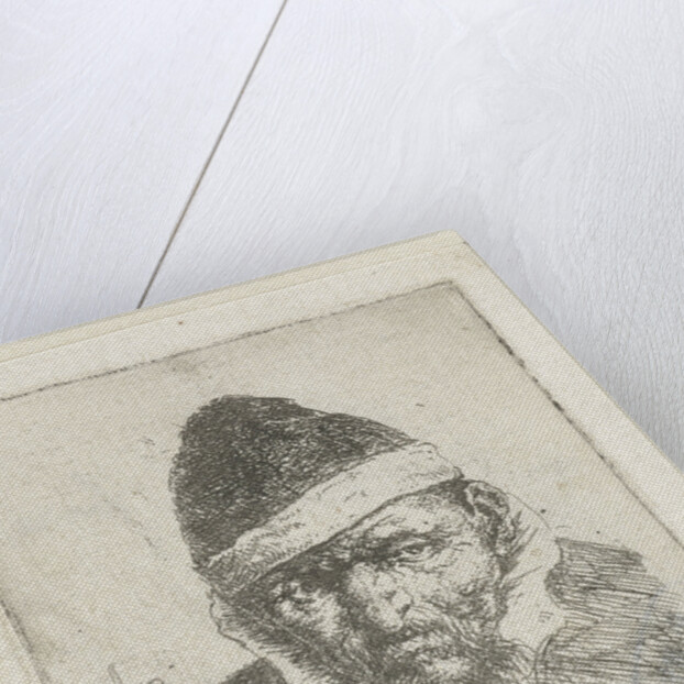 Bust of an old peasant with a pointed hat by Adriaen van Ostade