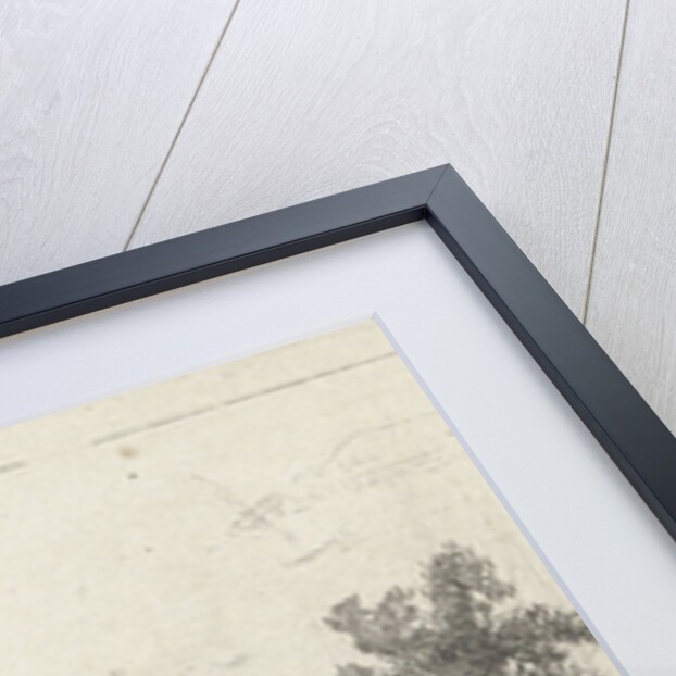 Village scene with church tower between trees by Johannes Franciscus Christ