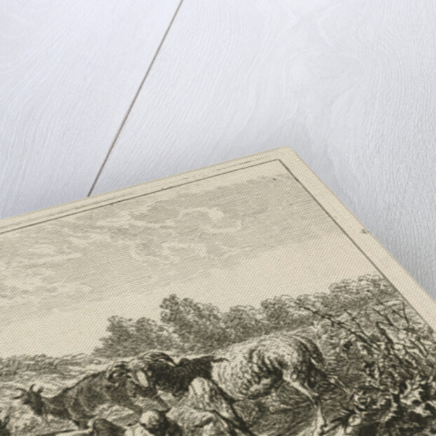 Four goats and sheep at home by Johannes Mock