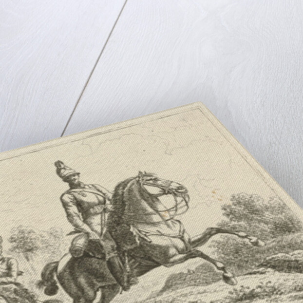 Two soldiers on horseback by Johannes Mock