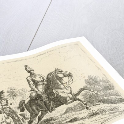 Two soldiers on horseback by Johannes Mock