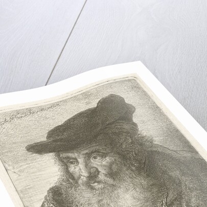 Portrait of an old man with beret by Johannes Mock