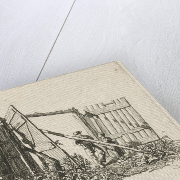 Two figures in a gate open by Johannes Mock