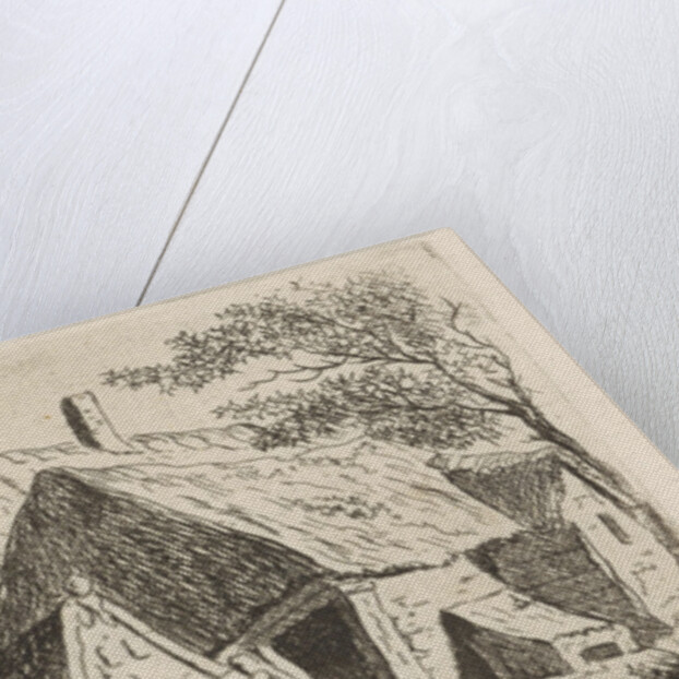 Man with dog at a farm on the water by Hendrik Marcus Schouten