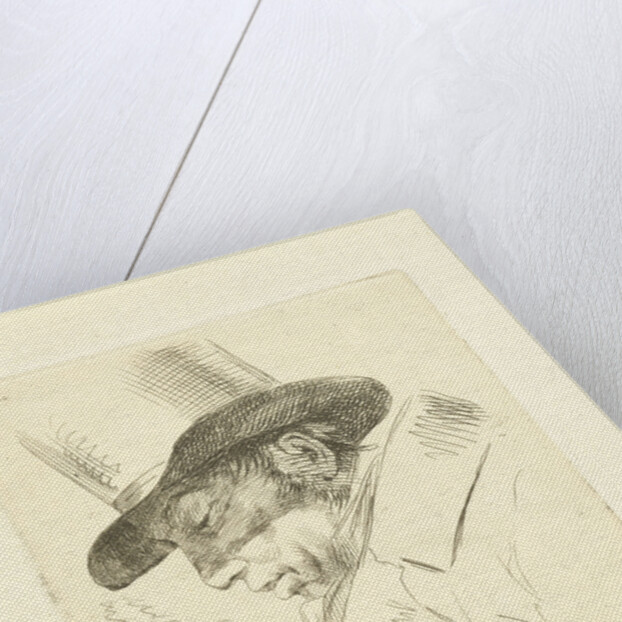 Portrait of Abraham Uytenbogaart with top hat by Jean Augustin Daiwaille