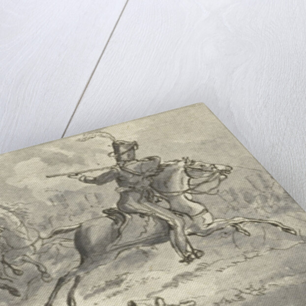 Cavalry during a battle by Gerardus Emaus de Micault