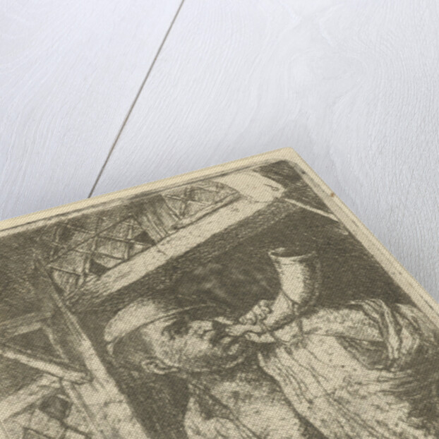 Bakker blows a horn by Adriaen van Ostade