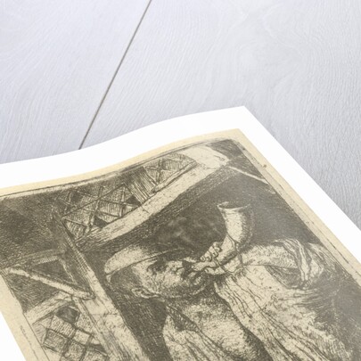 Bakker blows a horn by Adriaen van Ostade