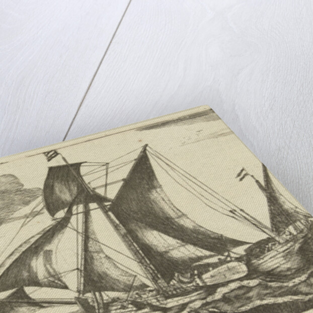 Two ships: a galliot and boeier by Reinier Nooms