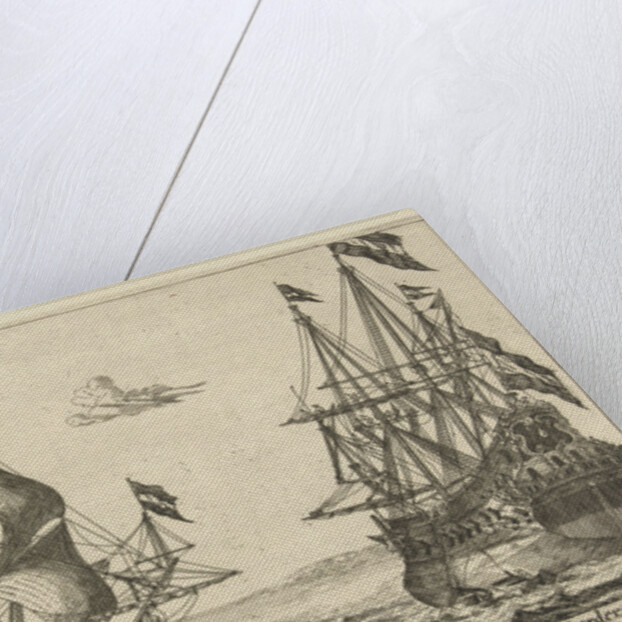 The ships De Parel and De Dubbele Arend by Reinier Nooms